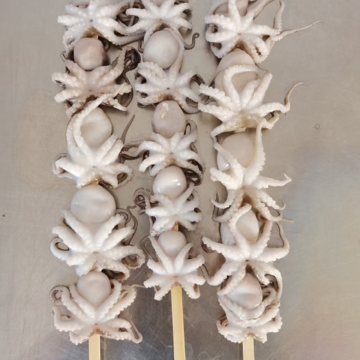 北海章鱼  八爪鱼串，每串120g4—5个，每包10串，每箱6包