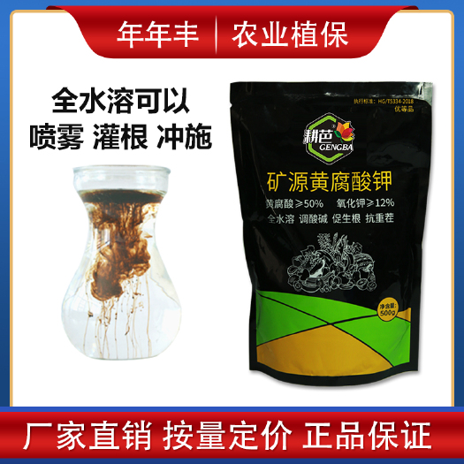 潍坊 矿源黄腐酸钾水溶肥生根壮苗改良土壤全水溶厂家直销农用叶面肥