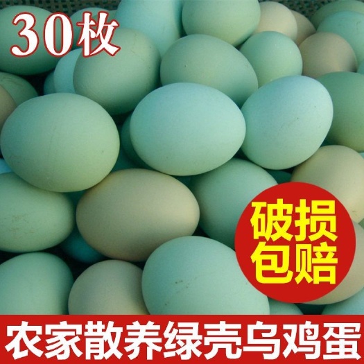 兴化市新鲜绿壳30枚乌鸡蛋农家散养土鸡蛋绿壳初生鸡蛋草鸡蛋粮食鸡蛋