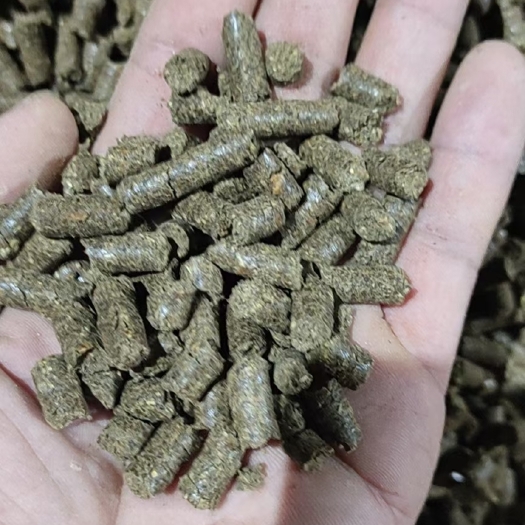 正阳县青干草饲料 我们的颗粒是混合颗粒，有花生秧花生壳，高温熟化 ，适口性好。