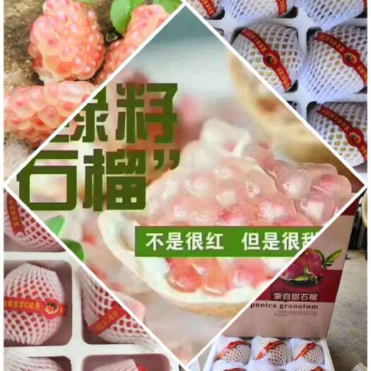 河口县云南蒙自新安所特产甜石榴薄皮绿籽石榴精品礼盒包装，特大果。