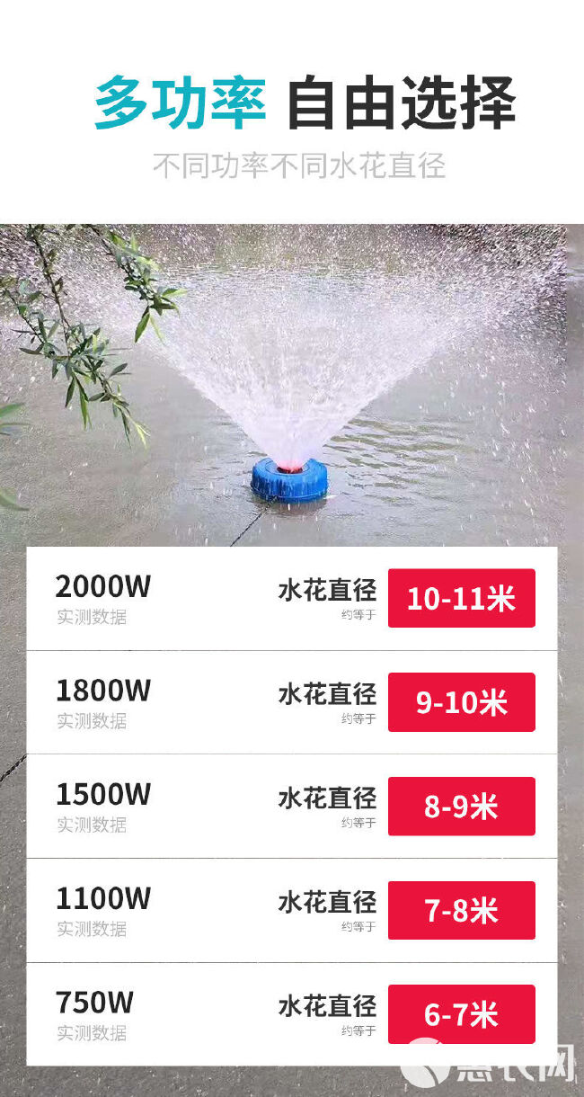 增氧泵  鱼塘增氧机水产养殖大型池塘制氧全自动220V喷水式