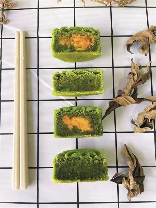 南阳老式广西月饼艾蓉艾叶馅艾草馅黑芝麻蓉独立包装散装礼盒装美食1