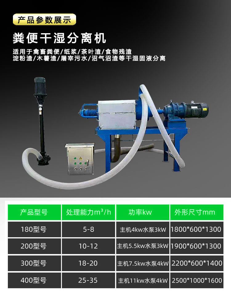 粪便干湿分离机  斜筛式干湿分离机