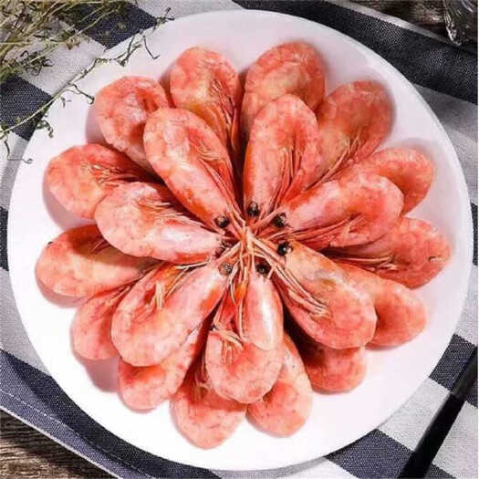 北极虾 新货北极虾带籽头籽腹籽冰虾刺身即食元宝冻虾熟虾大