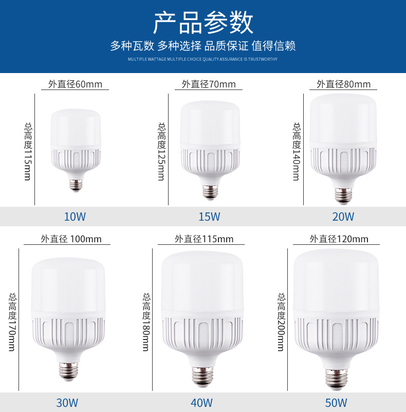 补光灯LED灯泡大功率三防节能灯家用工业用种养殖照明灯泡