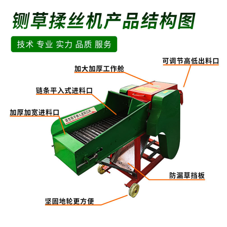 秸秆揉搓机  吉斧铡草揉丝机 通化玉米秸秆铡草机 卧式干湿牧草粉碎机