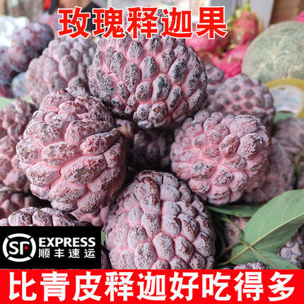 海口玫瑰红释迦果番荔枝新鲜水果2/3/5斤佛头凤梨果孕妇当季空运