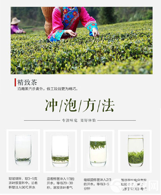 云雾茶 【绿茶】 恩施市龙井茶扁茶150克/袋