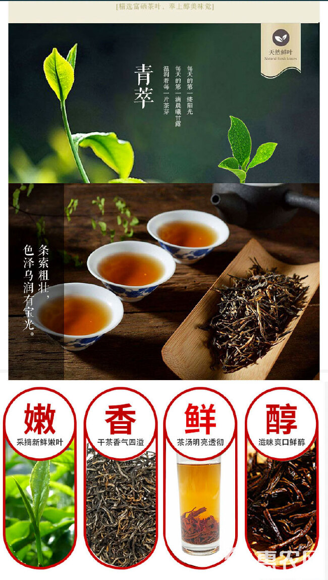 利川红工夫茶恩施富硒茶红茶恩施红茶利川红高山硒红茶恩施野红