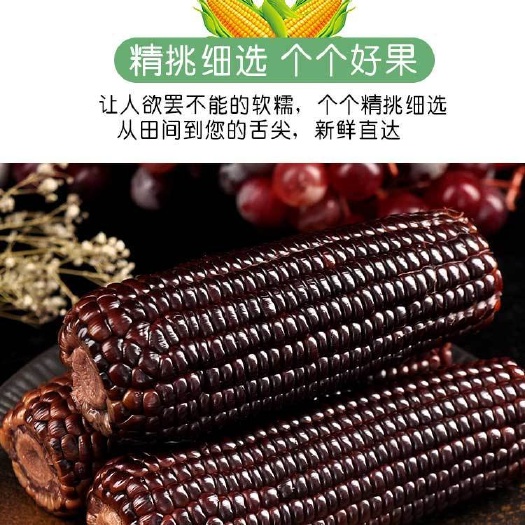 绥芬河市非转基因【黑糯玉米】甜糯开袋即食粘黑玉米棒新鲜真空包装代餐