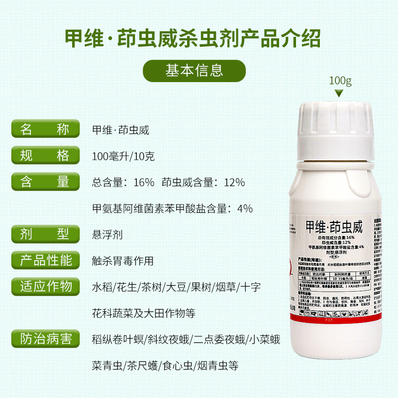 16%甲维茚虫威吊丝虫钻心虫卷叶螟疏菜花卉瓜果水稻农药杀虫剂