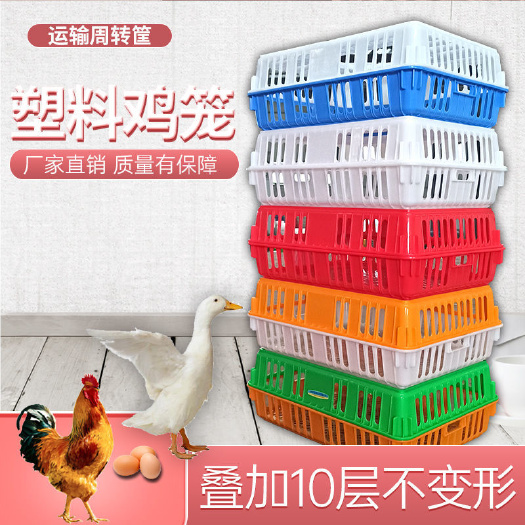 家禽鸡笼周转箱成鸡鸭鹅运输筐大号加厚加重鸡鸭鸽子笼周转运输