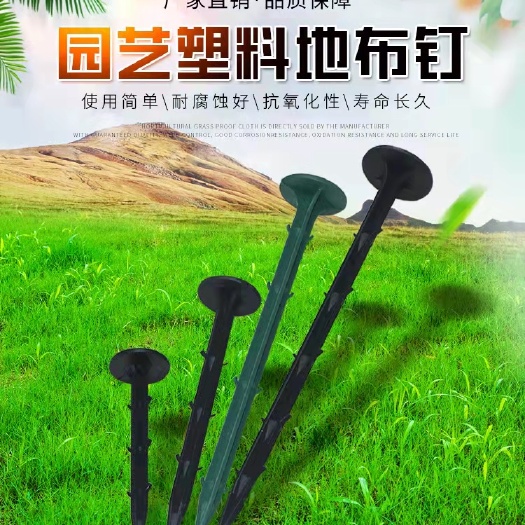 无棣县塑料地钉拉枝大棚温室遮阳网果园艺插倒刺农地膜黑色除防草布地