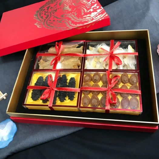 广州黄花胶 鲍参翅肚四盒一鲍鱼海参小鱼翅花胶孕妇营养品滋补品海味干货养生