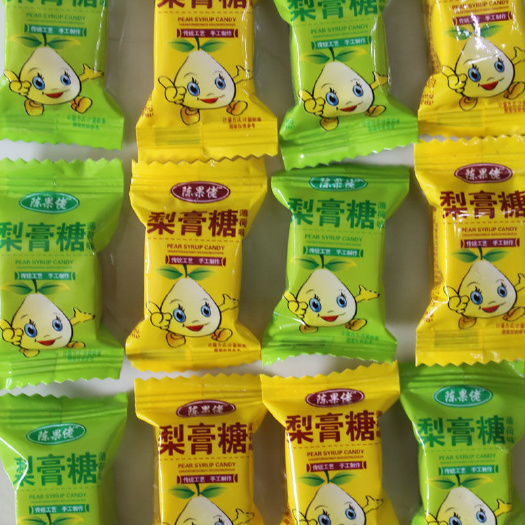 成都梨膏糖陈果佬散装板块 颗粒梨膏糖跑江湖摆地摊展会货源