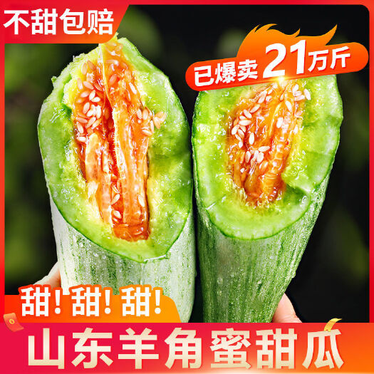 高密市头茬羊角蜜甜瓜水果新鲜孕妇应季水果甜瓜香瓜脆瓜蜜瓜整箱包邮