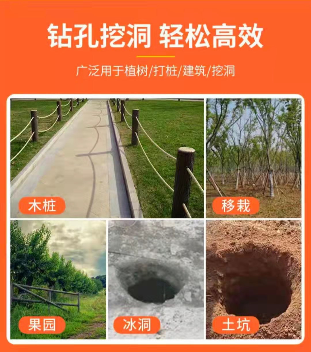 地钻钻头双叶合金小型电动大功率螺旋打桩洞种植土冰钻挖坑机配件