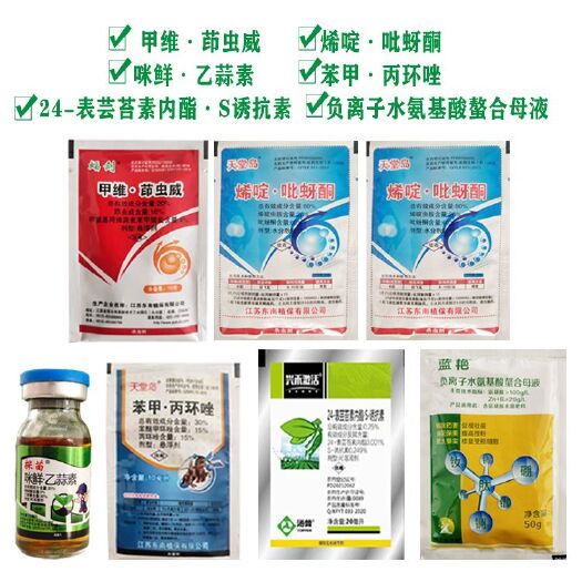 郑州水稻增产套餐，杀虫杀菌调节营养，甲维茚虫威烯啶吡蚜酮
