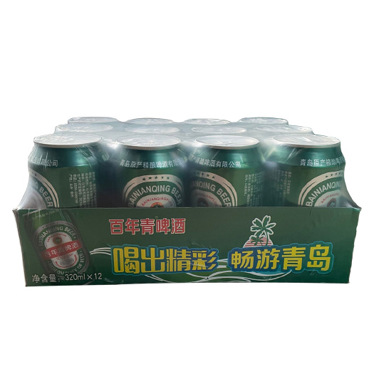 齐河县啤酒百年青啤酒320ml*12罐/托