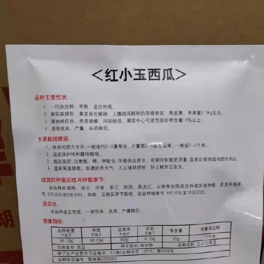 西瓜种子 红小玉礼品西瓜