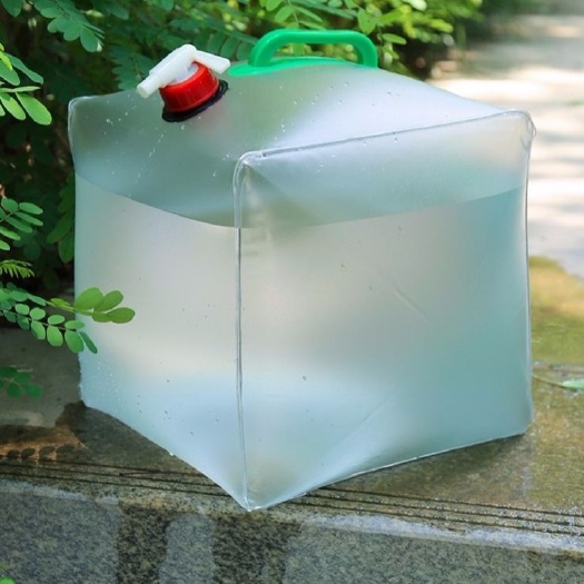 20L折叠水袋 户外便携式透明水桶长途随车洗澡10升户外野