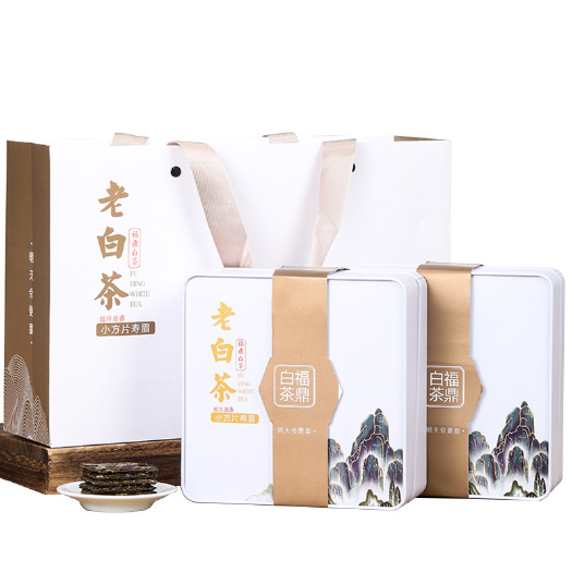 安溪县福鼎白茶老白茶寿眉小饼干茶叶礼盒装小方片小茶饼500g厂家