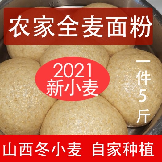 新绛县 全麦面粉减餐脂含麦麸皮山西农家自磨纯全麦粉家用粗粮5斤包邮