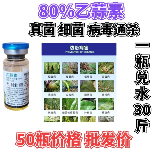 80%乙蒜素，炭疽病软腐病立枯病霜霉病叶斑病猝倒病菌核病根