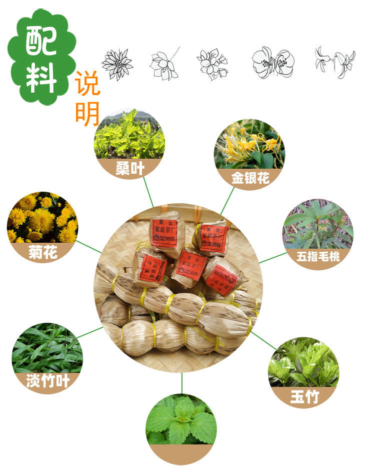 桑葉茶 廣東客家民間傳統(tǒng)涼茶【竹殼茶】葫蘆條形狀 一捆100