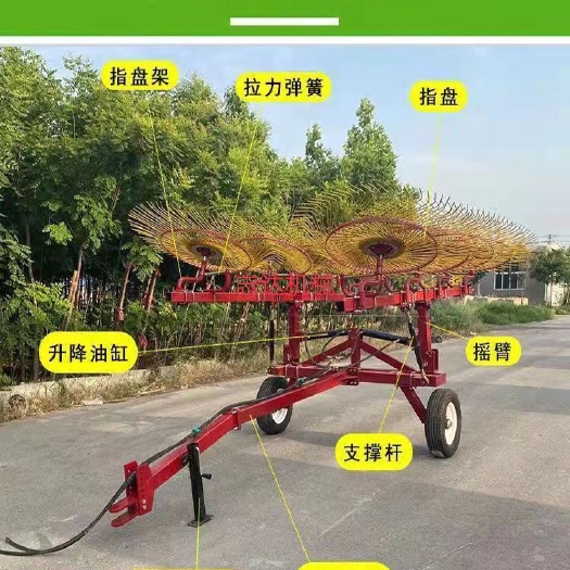 禹城市搂草机 拖拉机带悬挂牵引式纸盘翻晒机  玉米秸秆地膜牧草