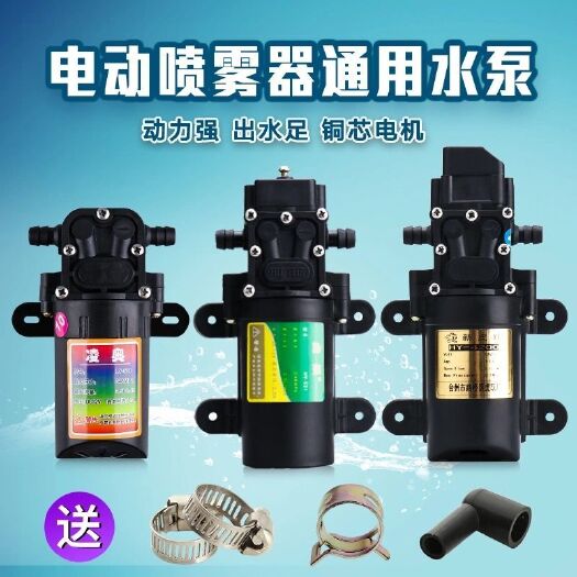 12V农用电动喷雾器水泵隔膜泵智能高压自吸泵大功率打药机配件