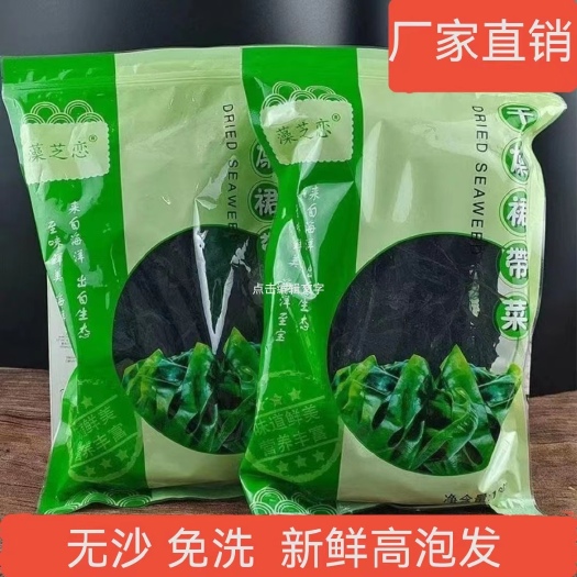 日照大连特产藻芝恋烘干压缩海带丝顶刀丝裙带菜海带饼无沙免煮免