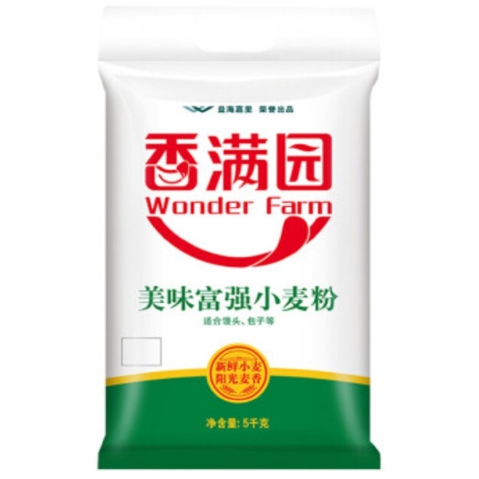 揭阳香满园 面粉 中筋面粉 美味富强小麦粉 5kg 包子饺子馒头
