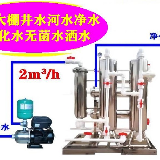 蔬菜大棚浇灌洒水井水河水大型净水器蔬菜全程使用净化水无菌水
