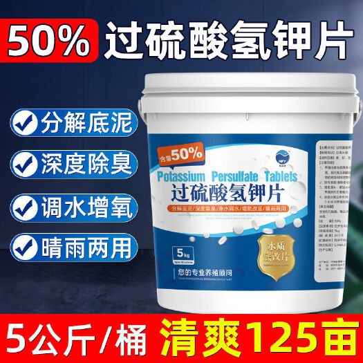 射阳县过硫酸氢钾复合盐水产养殖鱼塘改底净水王分解淤泥虾塘底改增氧片