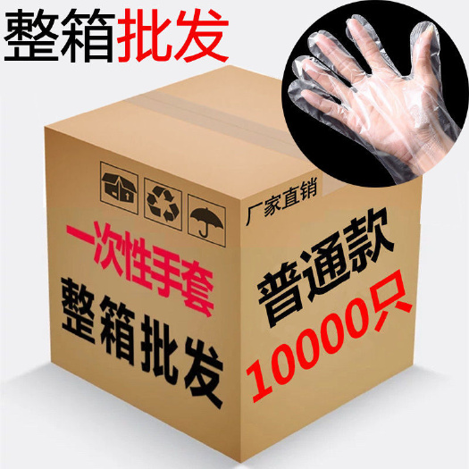 一次性手套餐饮食品家用透明PE塑料薄款厨房手套食用卫生手套批