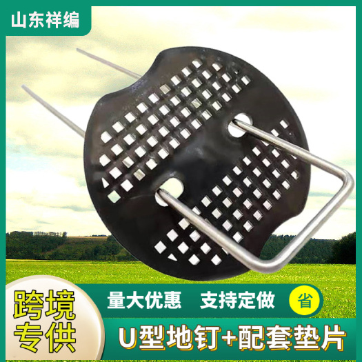 德州防草布U型地布钉三维网草坪地钉栅格固定紧固镀锌地钉U形钉直营