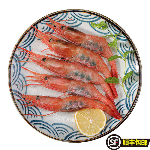 日照2斤顺丰包邮腹籽北极甜虾北极虾日料寿司刺身冰虾大海虾甜虾