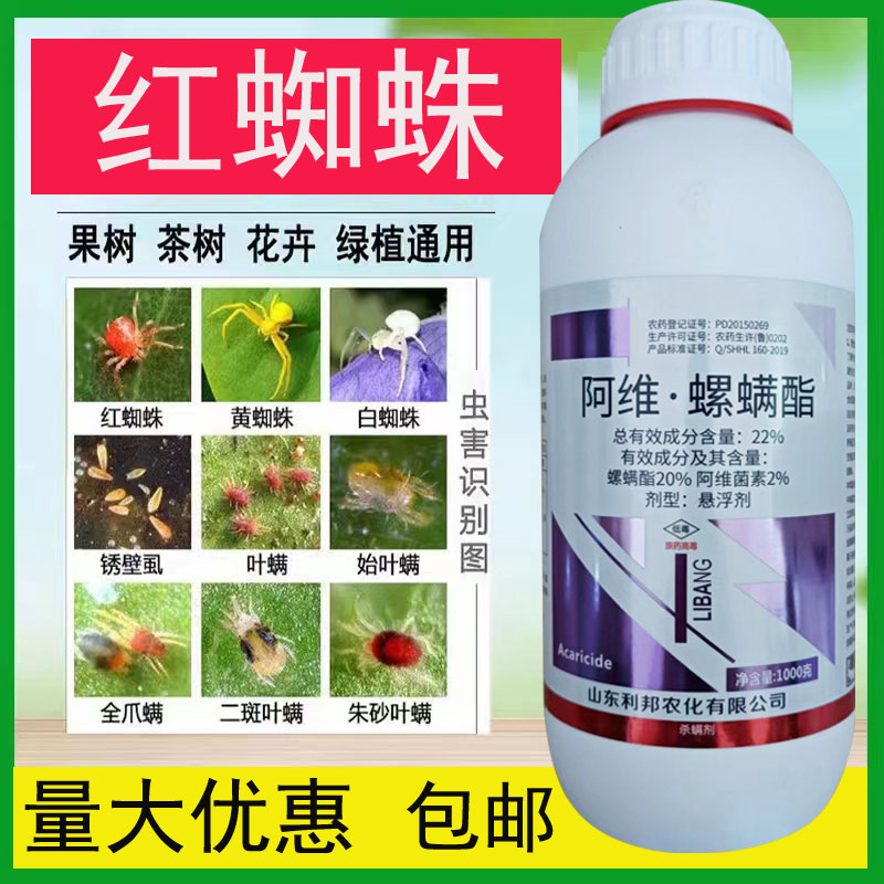 阿维螺螨酯 红蜘蛛 黄蜘蛛 白蜘蛛 成螨 卵果树蔬菜