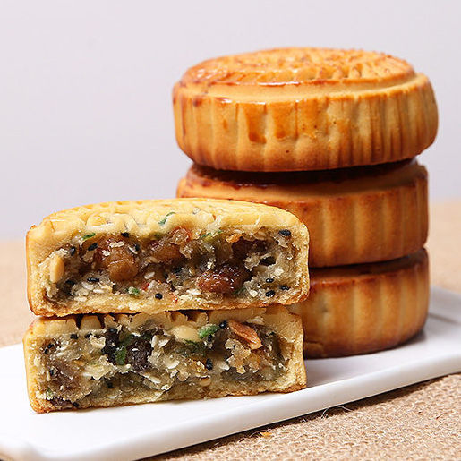 广式五仁月饼老式五仁月饼黑芝麻淑盐红豆小月饼多味礼盒装