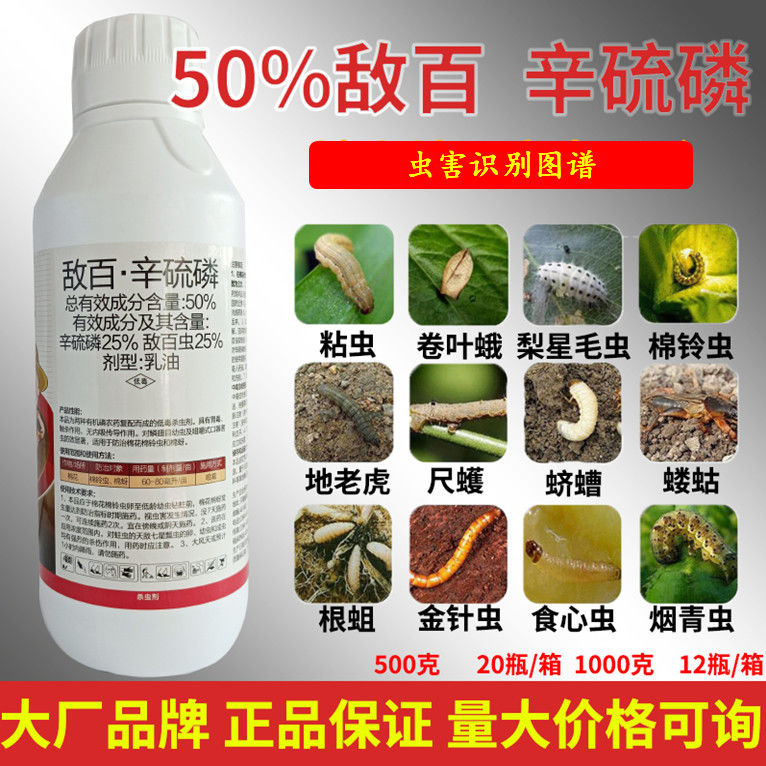 郑州50%敌百辛硫磷 地上地下害虫通杀地老虎黑头蛆等杀虫剂批发