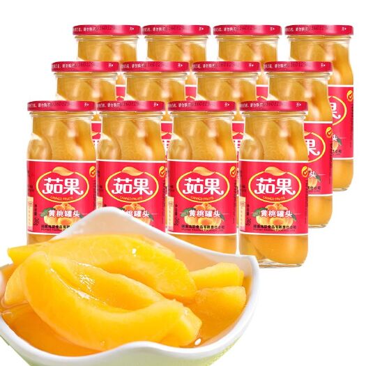 中方县茹果黄桃罐头新鲜水果罐头整箱12罐*245g