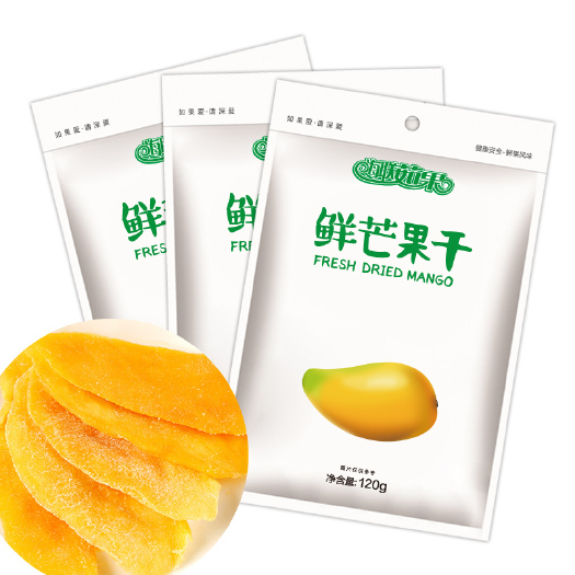 中方县茹果芒果果干3袋*120g零食特产果脯蜜饯水果干新鲜芒果