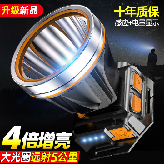 安远县led头灯强光可充电霸王野外超亮工作手电筒头戴式锂电氙气灯矿
