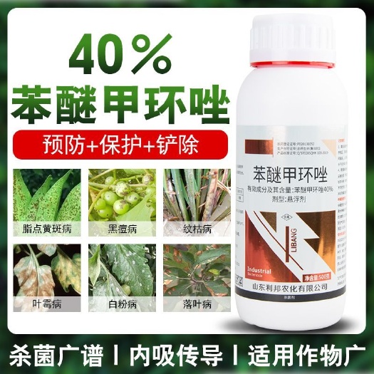 郑州40%苯醚甲环唑 果蔬花卉白粉病叶斑病纹枯病黑星病农药杀菌剂