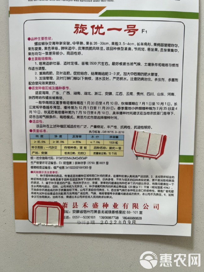 旋优一号螺丝辣椒种子中早熟皮薄质脆辣味适中高产抗病1000粒