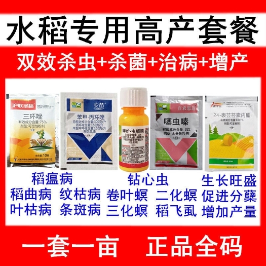 济南水稻专用防病增产套餐农药稻瘟病纹枯病稻曲病稻飞虱营养杀虫杀菌