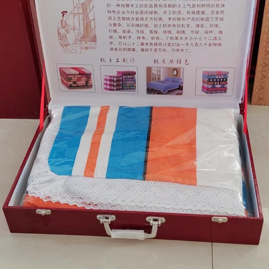 济南章丘手工制做老粗布，带花边四季通用加厚床单，曙光