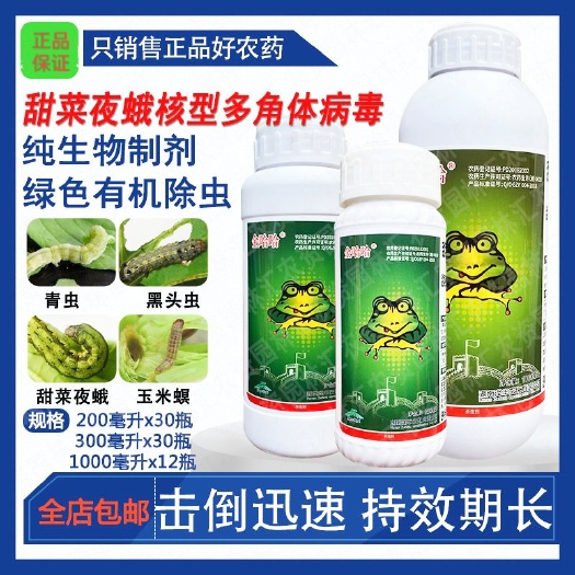 潍坊金哈哈甜菜夜蛾斜纹夜蛾核型多角体病毒生物杀虫剂黑头虫青虫农药